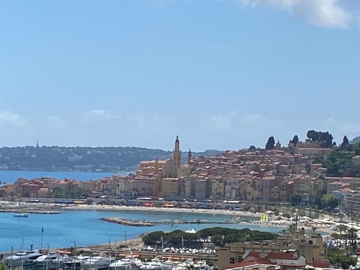 Mansfield Vue Carte Postale Terrasse Piscine Calme Port A 200M A Pied Leilighet Menton Eksteriør bilde